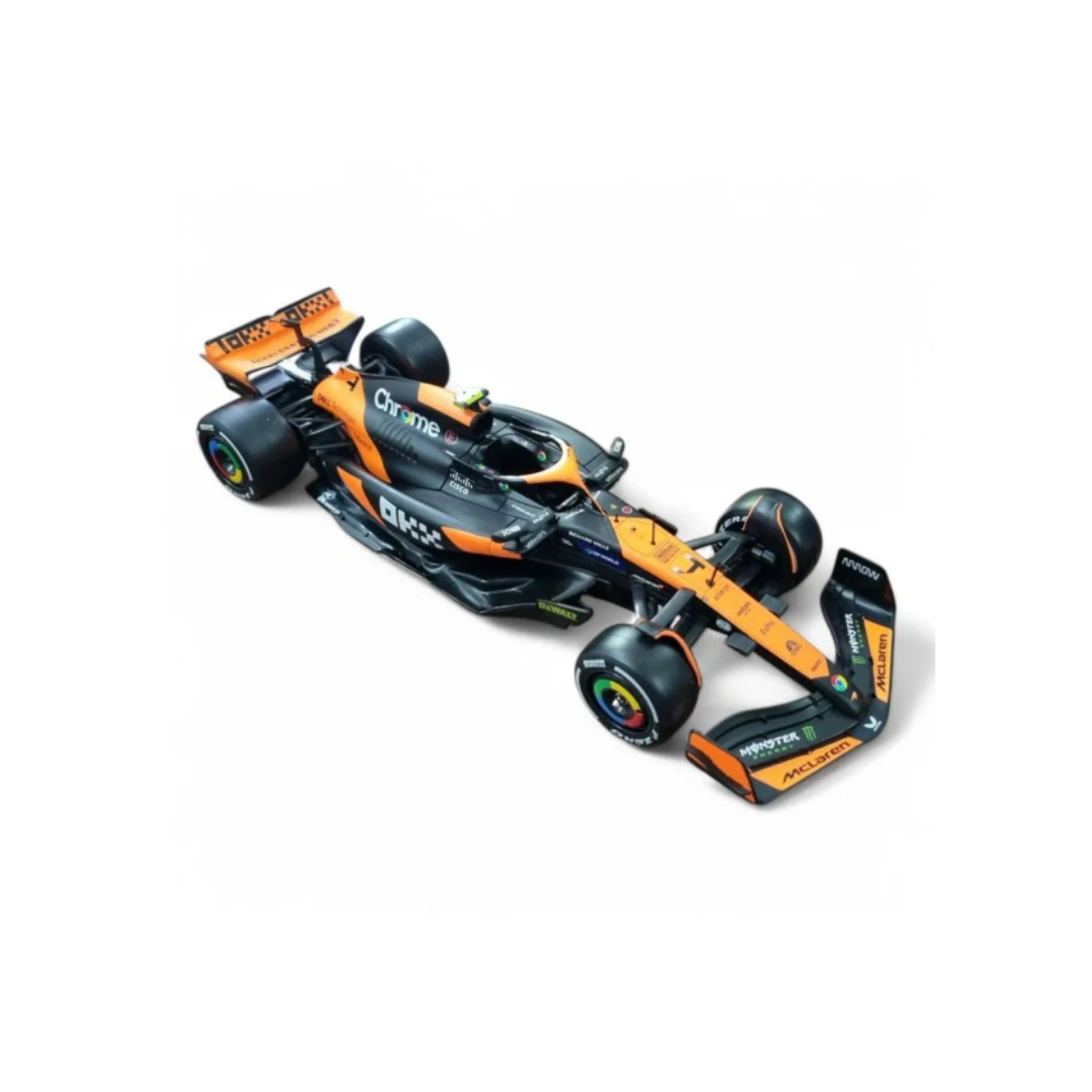 Bburago 1/24 Scale McLaren MCL38 Miami GP 2024 - Lando Norris Diecast F1 Model with Pilot Figure