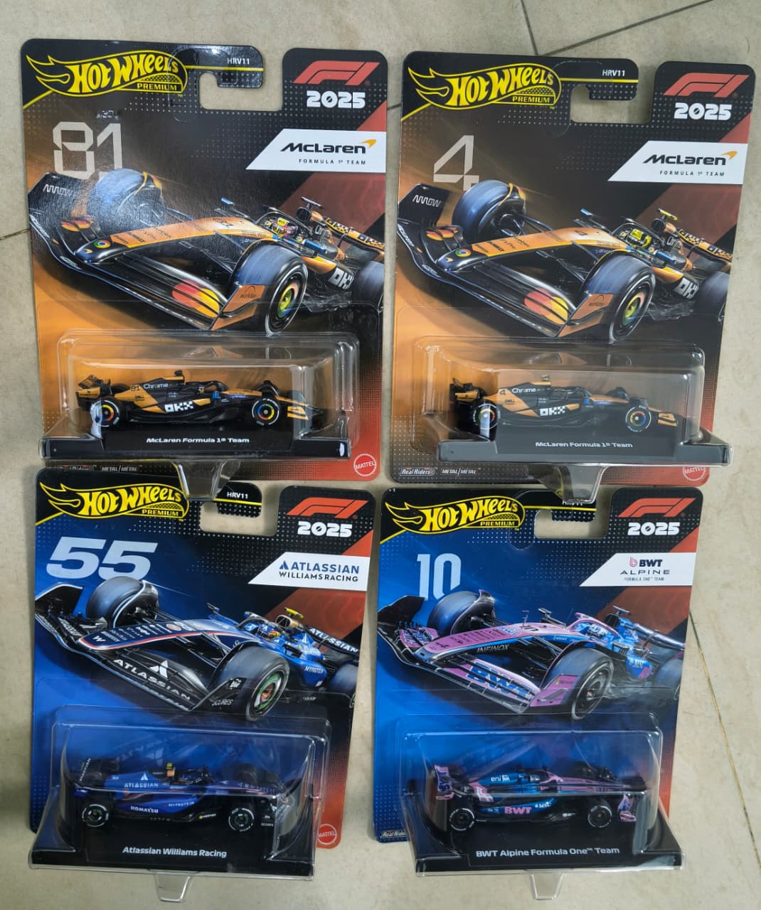 Hot Wheels McLaren Formula 1 Cars – Set of 4