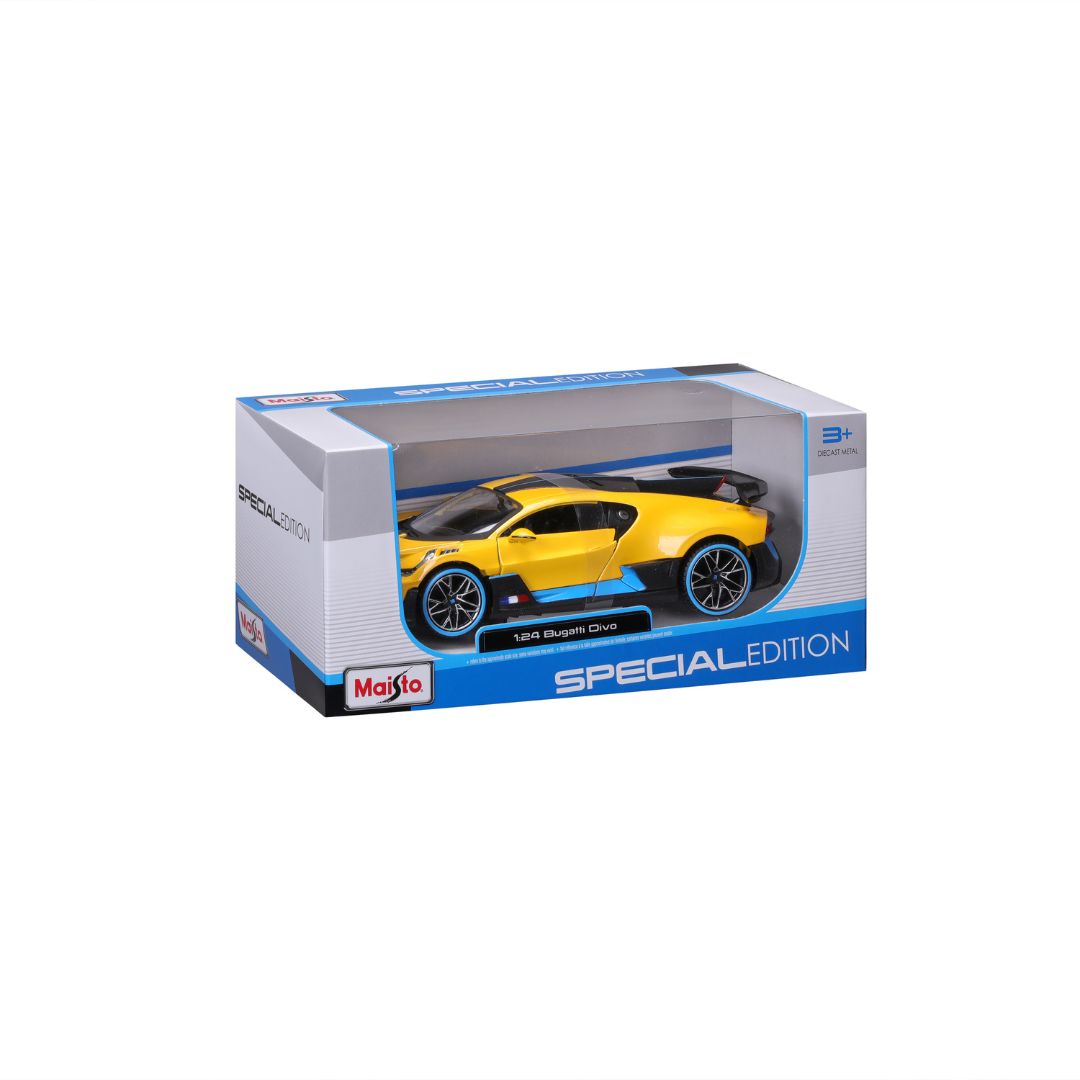 Burago Bugatti Divo - Yellow 1:24 Scale Diecast Model Car