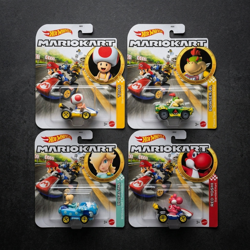 Hot Wheels Mario Kart Character Cars – Set of 4
