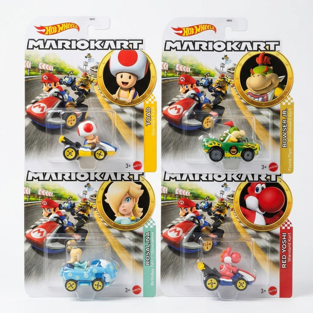 Hot Wheels Mario Kart Character Cars – Set of 4