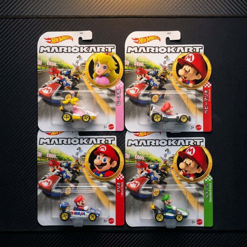 Hot Wheels Mario Kart Character Cars – Set of 4 (Wave 2)