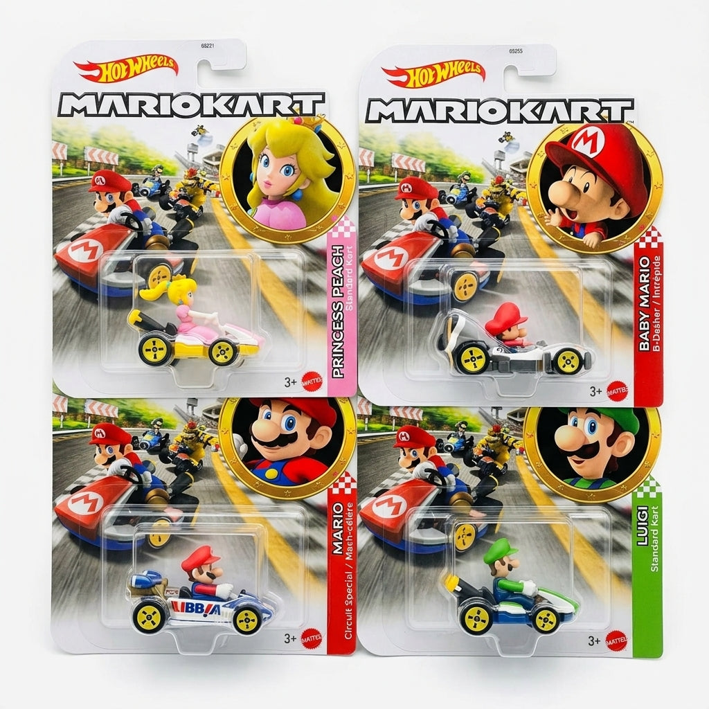 Hot Wheels Mario Kart Character Cars – Set of 4 (Wave 2)